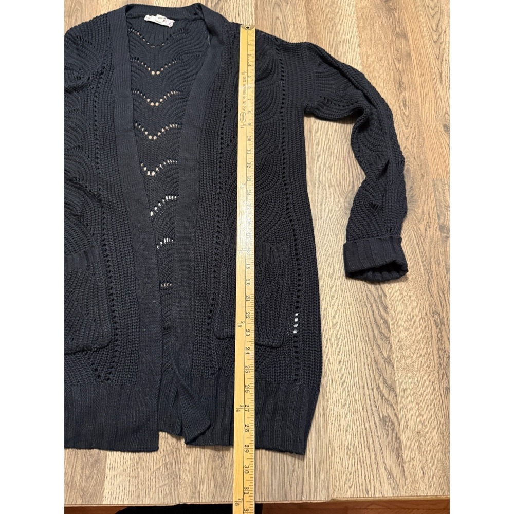 Pink Republic Sweater, Women's Size Large, Black, Long Sleeve, Open Cardigan - Picture 7 of 10